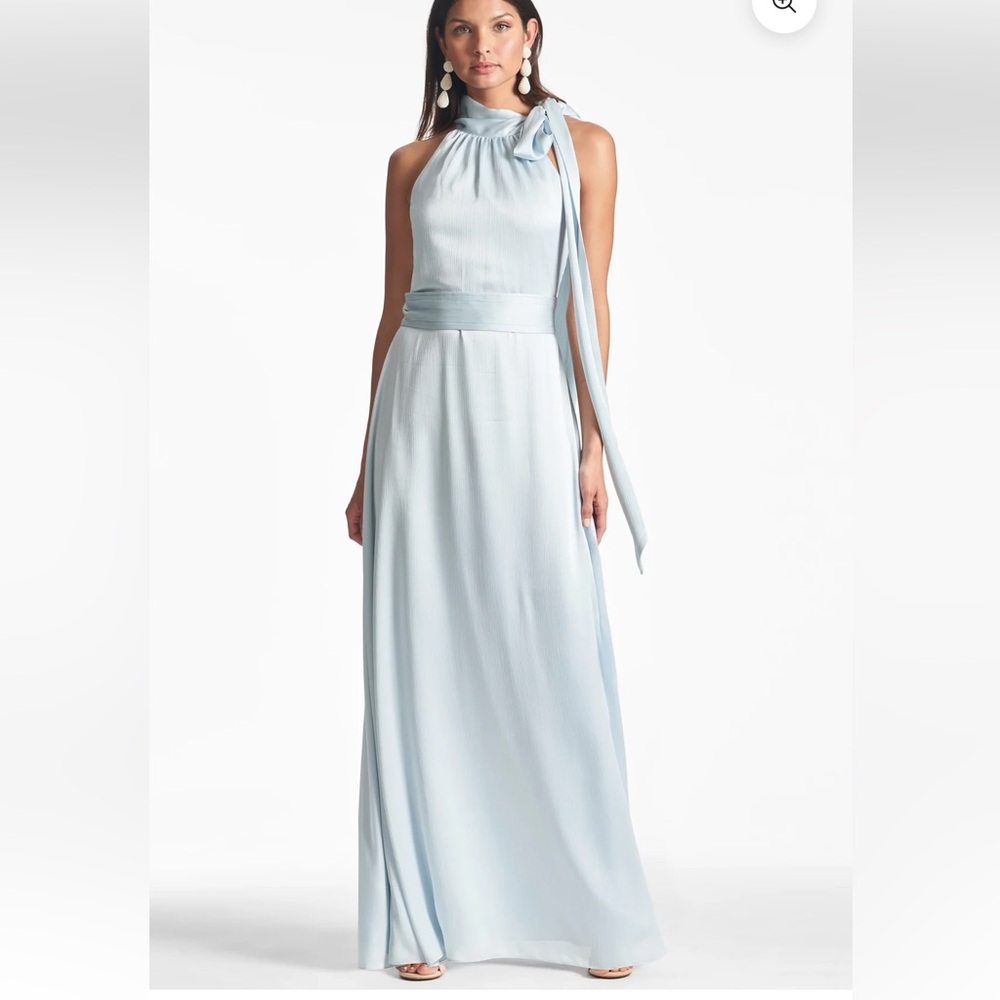 Sachin + Babi Pale Blue Halter Maxi Dress